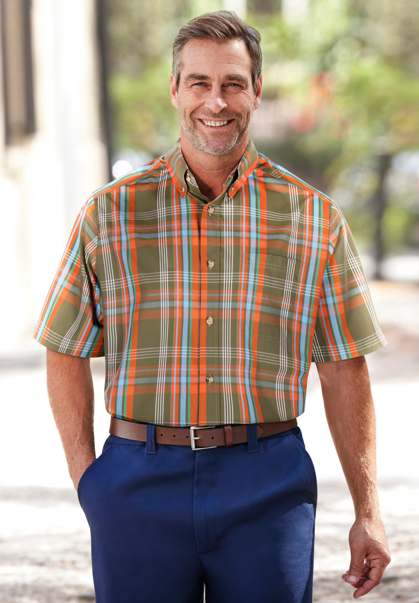 Shrink-Less™ Short Sleeve Sport Shirt | Plus Size Casual Shirts | King Size